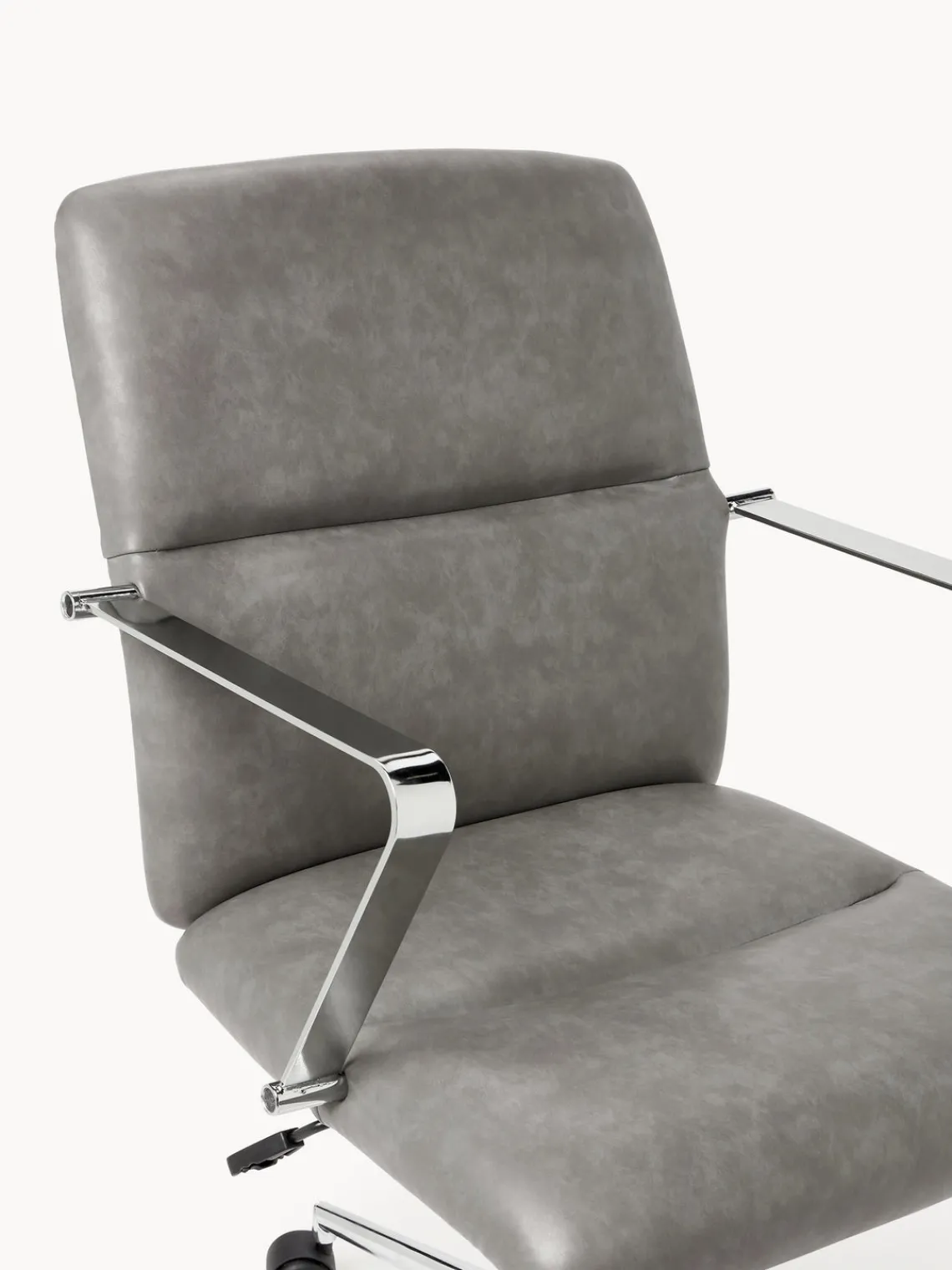 Sillas De Escritorio|Sillas De Escritorio>Westwing Collection Silla de escritorio de cuero sintético con reposabrazos Reto, altura regulable Cuero sintético gris