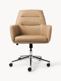 Sillas De Escritorio|Sillas De Escritorio></noscript>Westwing Collection Silla de escritorio de piel sintética con reposabrazos Benson, altura regulable Cuero sintético marrón claro