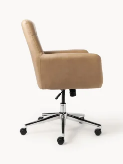 Sillas De Escritorio|Sillas De Escritorio></noscript>Westwing Collection Silla de escritorio de piel sintética con reposabrazos Benson, altura regulable Cuero sintético marrón claro