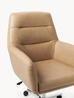 Sillas De Escritorio|Sillas De Escritorio></noscript>Westwing Collection Silla de escritorio de piel sintética con reposabrazos Benson, altura regulable Cuero sintético marrón claro