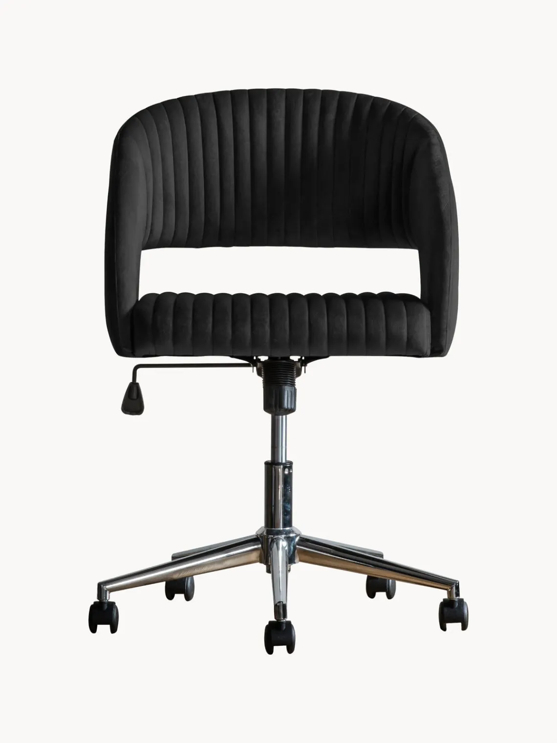 Sillas De Escritorio|Sillas De Escritorio> Silla de escritorio de terciopelo regulable en altura Murray Terciopelo negro, plateado