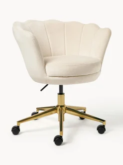 Sillas De Escritorio|Sillas De Escritorio>Westwing Collection Silla de escritorio de terciopelo con reposabrazos Oyster, altura regulable