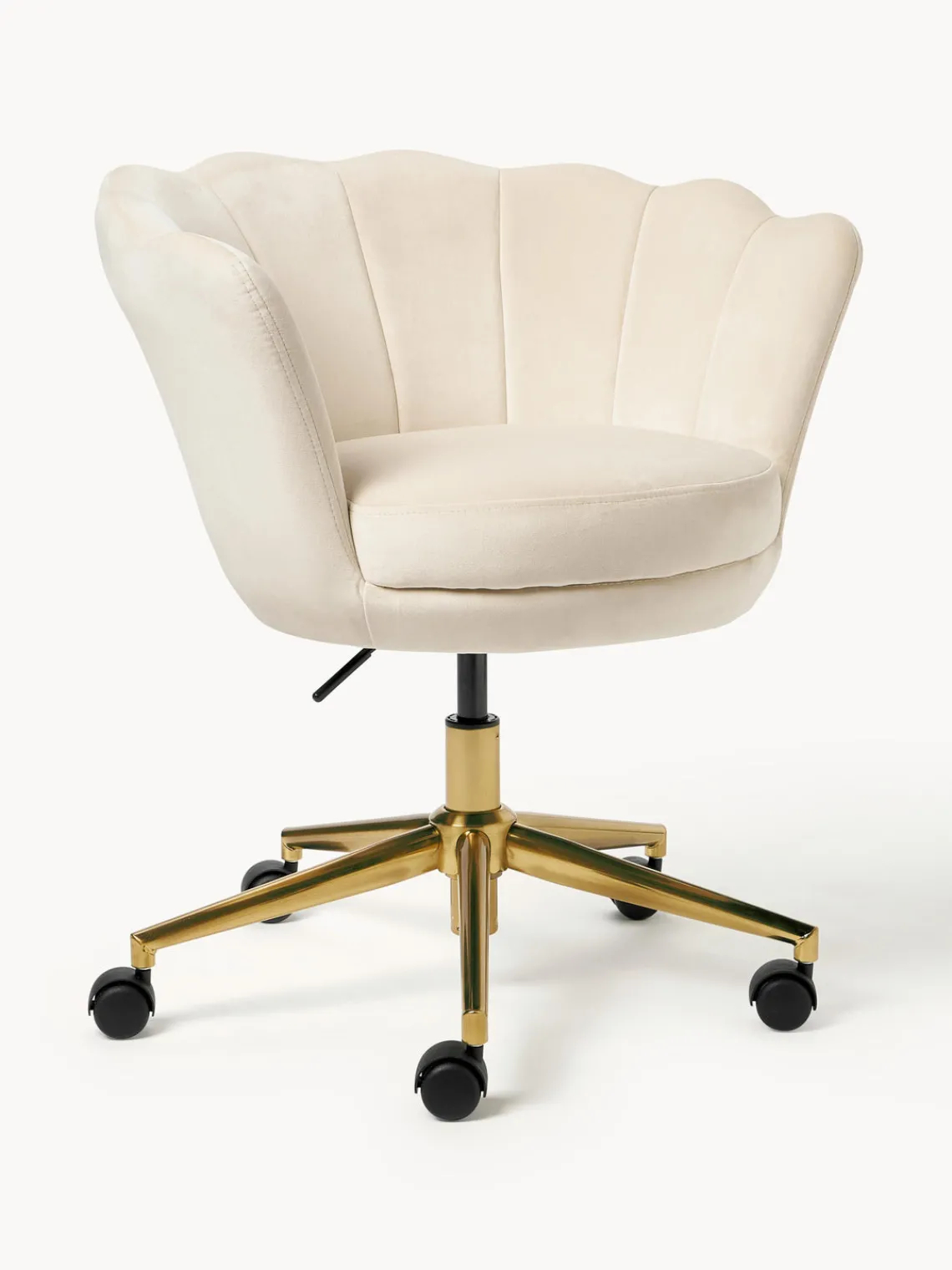 Sillas De Escritorio|Sillas De Escritorio>Westwing Collection Silla de escritorio de terciopelo con reposabrazos Oyster, altura regulable