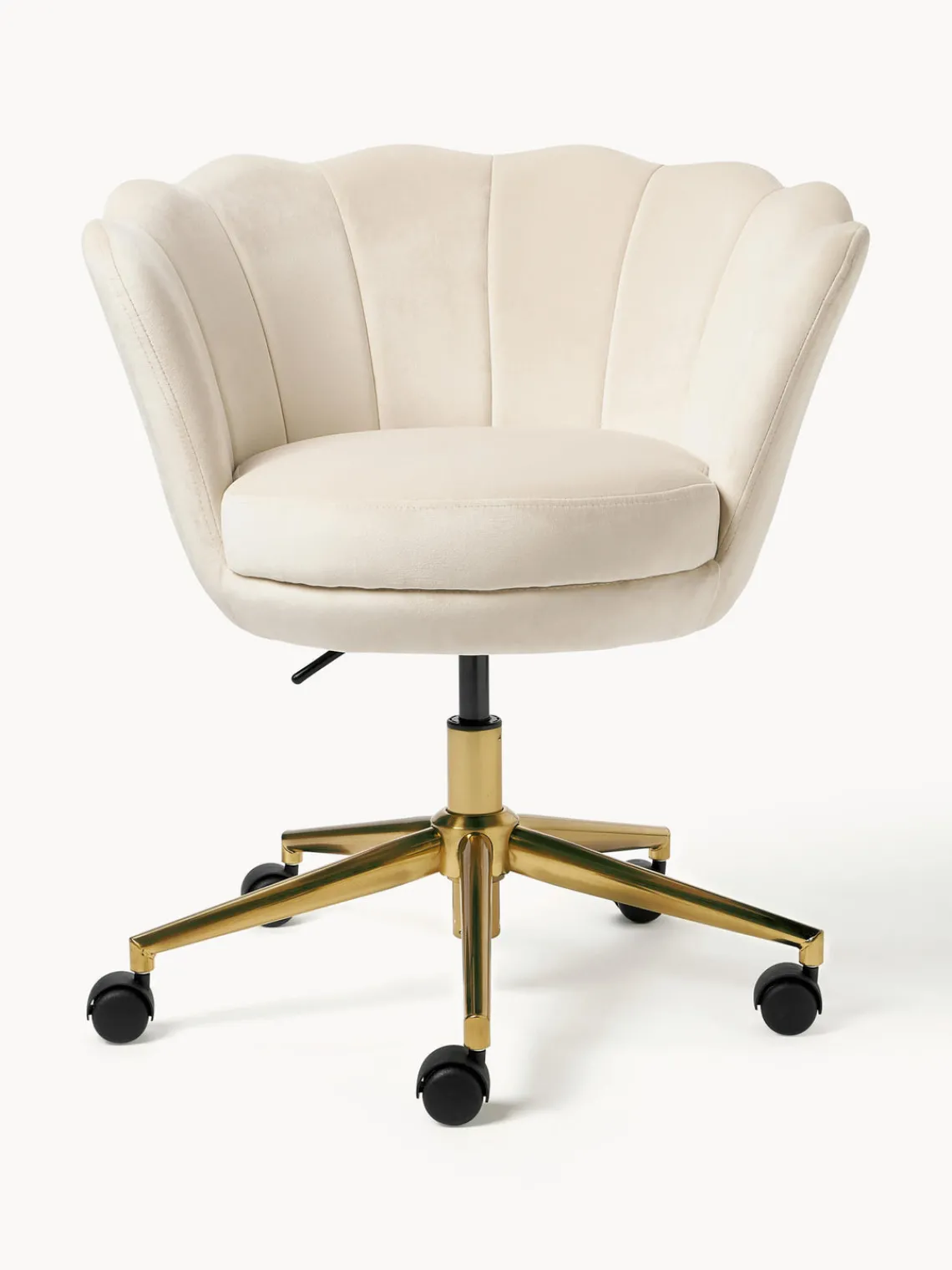 Sillas De Escritorio|Sillas De Escritorio>Westwing Collection Silla de escritorio de terciopelo con reposabrazos Oyster, altura regulable