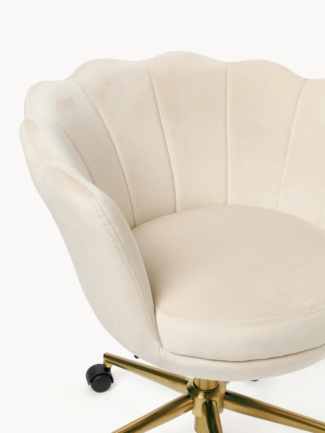 Sillas De Escritorio|Sillas De Escritorio>Westwing Collection Silla de escritorio de terciopelo con reposabrazos Oyster, altura regulable