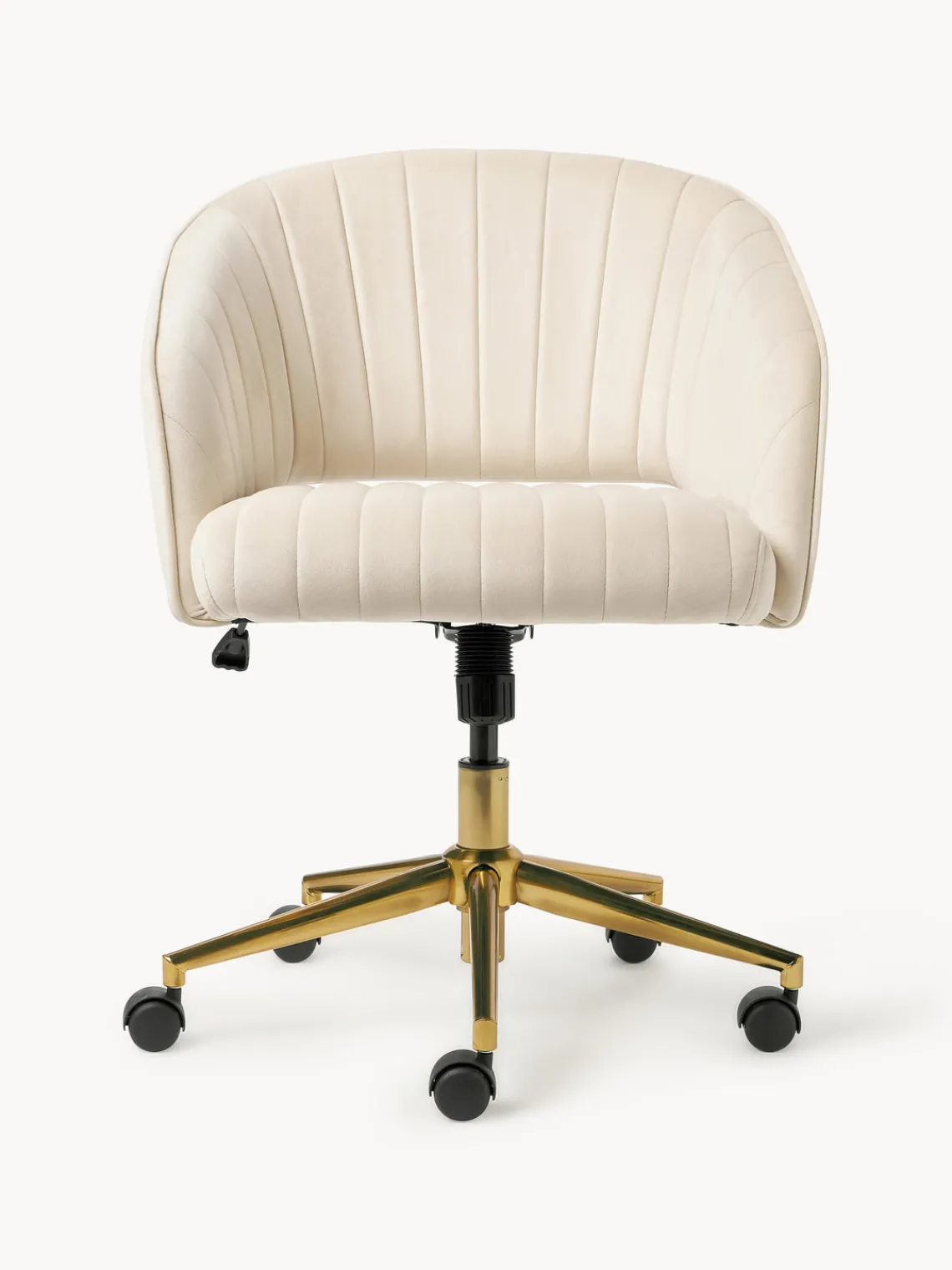 Discount Silla de escritorio de terciopelo con reposabrazos Laria, altura regulable Sillas De Escritorio|Sillas De Escritorio