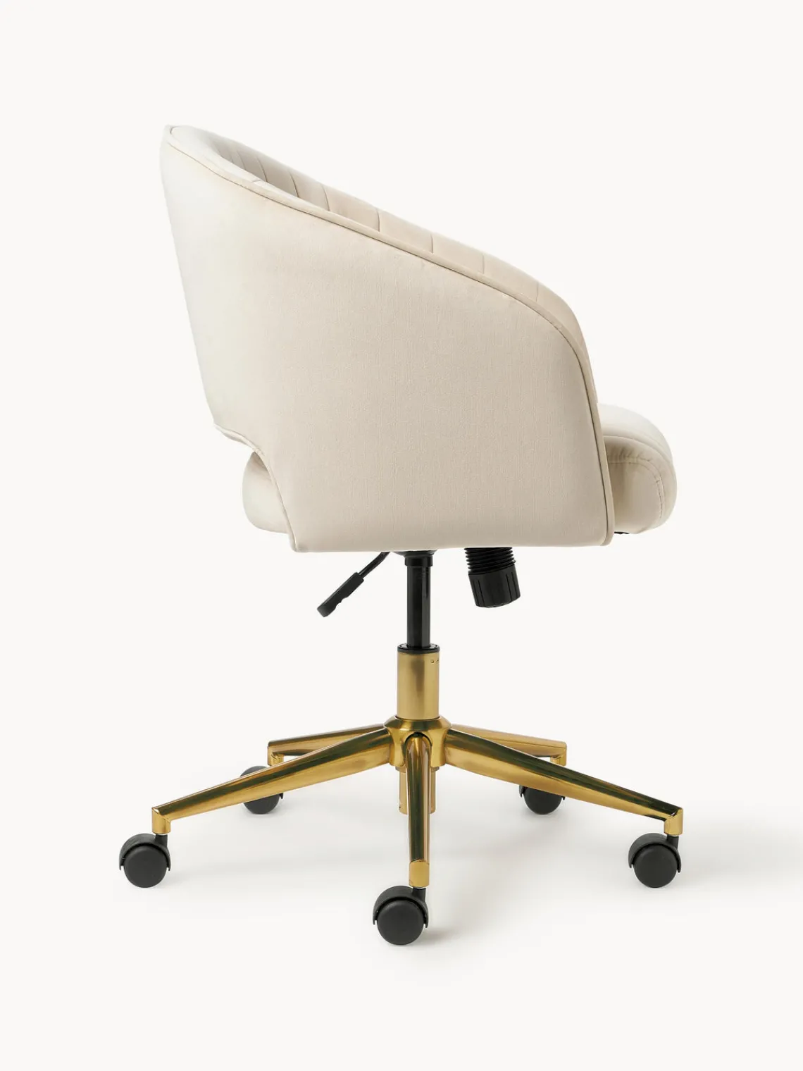 Discount Silla de escritorio de terciopelo con reposabrazos Laria, altura regulable Sillas De Escritorio|Sillas De Escritorio