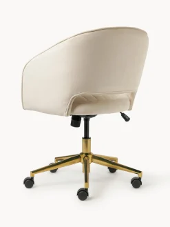 Discount Silla de escritorio de terciopelo con reposabrazos Laria, altura regulable Sillas De Escritorio|Sillas De Escritorio