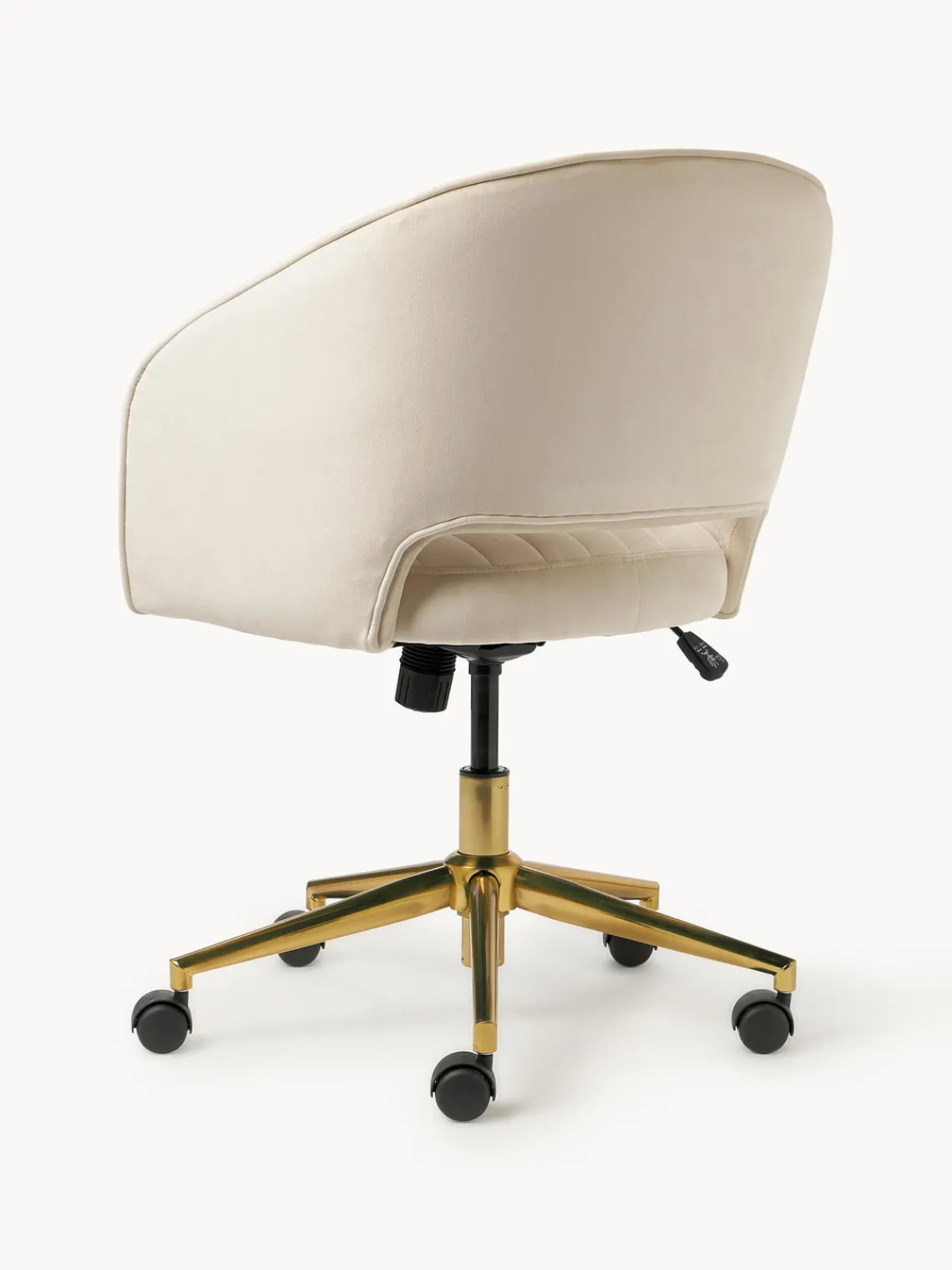 Discount Silla de escritorio de terciopelo con reposabrazos Laria, altura regulable Sillas De Escritorio|Sillas De Escritorio