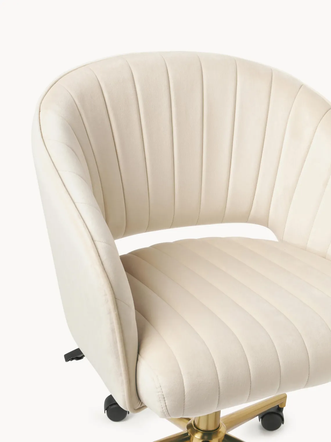 Discount Silla de escritorio de terciopelo con reposabrazos Laria, altura regulable Sillas De Escritorio|Sillas De Escritorio