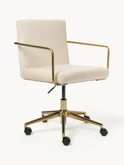 Silla de escritorio de terciopelo con reposabrazos Kashya, altura regulable Sillas De Escritorio|Sillas De Escritorio