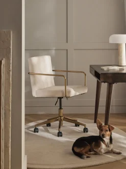 Silla de escritorio de terciopelo con reposabrazos Kashya, altura regulable Sillas De Escritorio|Sillas De Escritorio