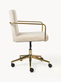 Silla de escritorio de terciopelo con reposabrazos Kashya, altura regulable Sillas De Escritorio|Sillas De Escritorio