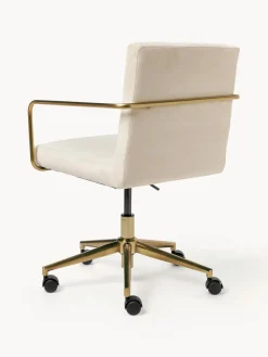 Silla de escritorio de terciopelo con reposabrazos Kashya, altura regulable Sillas De Escritorio|Sillas De Escritorio