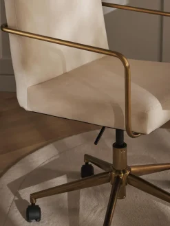 Silla de escritorio de terciopelo con reposabrazos Kashya, altura regulable Sillas De Escritorio|Sillas De Escritorio