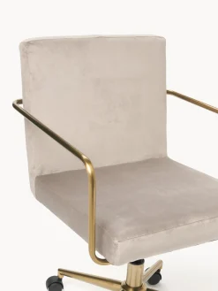 Sillas De Escritorio|Sillas De Escritorio></noscript>Westwing Collection Silla de escritorio de terciopelo con reposabrazos Kashya, altura regulable Terciopelo beige