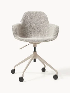 Outlet Silla de escritorio en tejido bouclé Albert, regulable en altura Sillas De Escritorio|Sillas De Escritorio