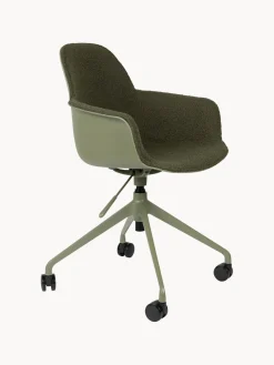 Sillas De Escritorio|Sillas De Escritorio>Zuiver Silla de escritorio en tejido bouclé Albert, regulable en altura Bouclé verde