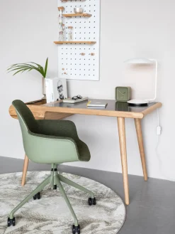 Sillas De Escritorio|Sillas De Escritorio>Zuiver Silla de escritorio en tejido bouclé Albert, regulable en altura Bouclé verde