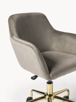 Sillas De Escritorio|Sillas De Escritorio></noscript>Westwing Collection Silla de escritorio en terciopelo Lucie Terciopelo gris pardo, dorado