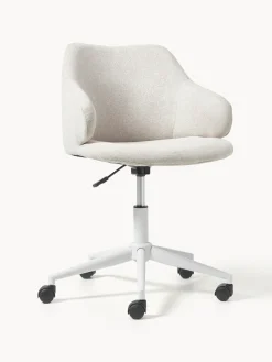 Sillas De Escritorio|Sillas De Escritorio> Silla de escritorio tapizada regulable en altura Einara Tejido gris claro