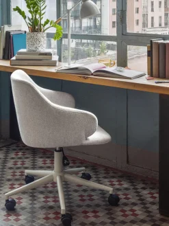 Sillas De Escritorio|Sillas De Escritorio> Silla de escritorio tapizada regulable en altura Einara Tejido gris claro