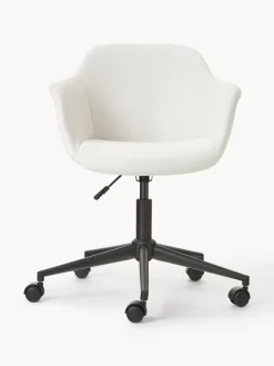 Sillas De Escritorio|Sillas De Escritorio></noscript>Westwing Collection Silla de escritorio tapizada con asiento estrecho Fiji Tejido blanco crema