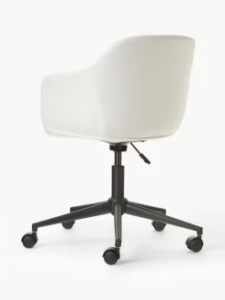 Sillas De Escritorio|Sillas De Escritorio></noscript>Westwing Collection Silla de escritorio tapizada con asiento estrecho Fiji Tejido blanco crema