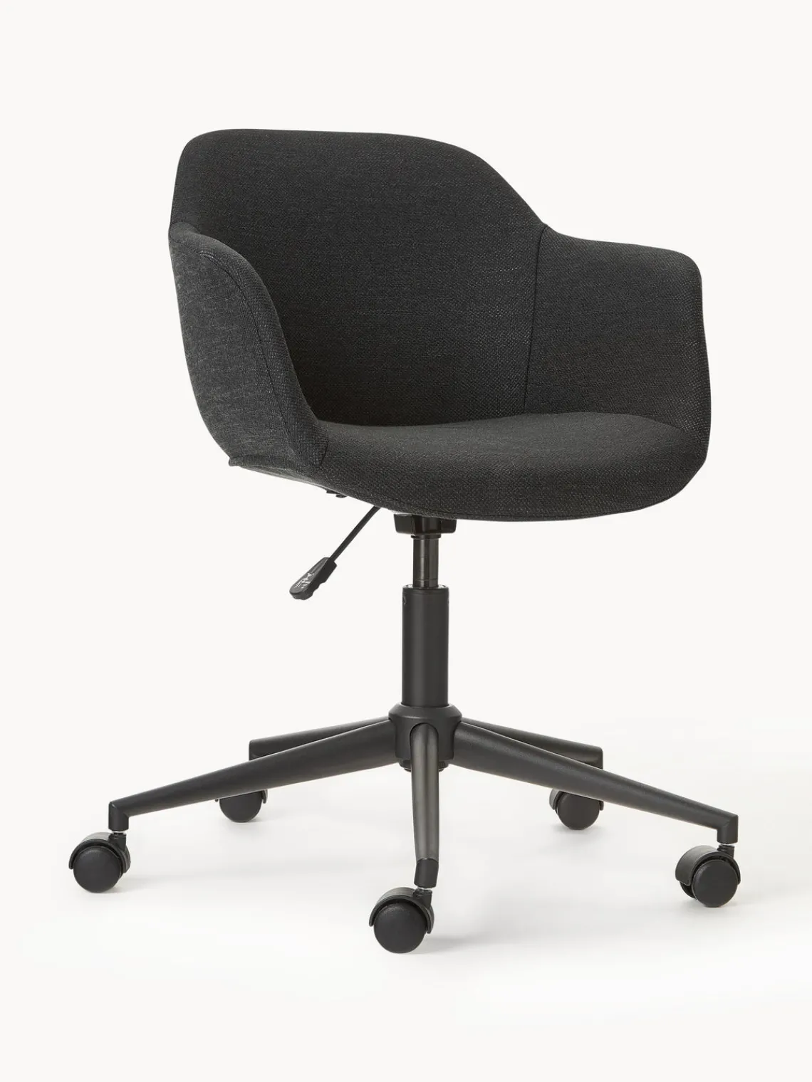 Sillas De Escritorio|Sillas De Escritorio>Westwing Collection Silla de escritorio tapizada con asiento estrecho Fiji Tejido negro