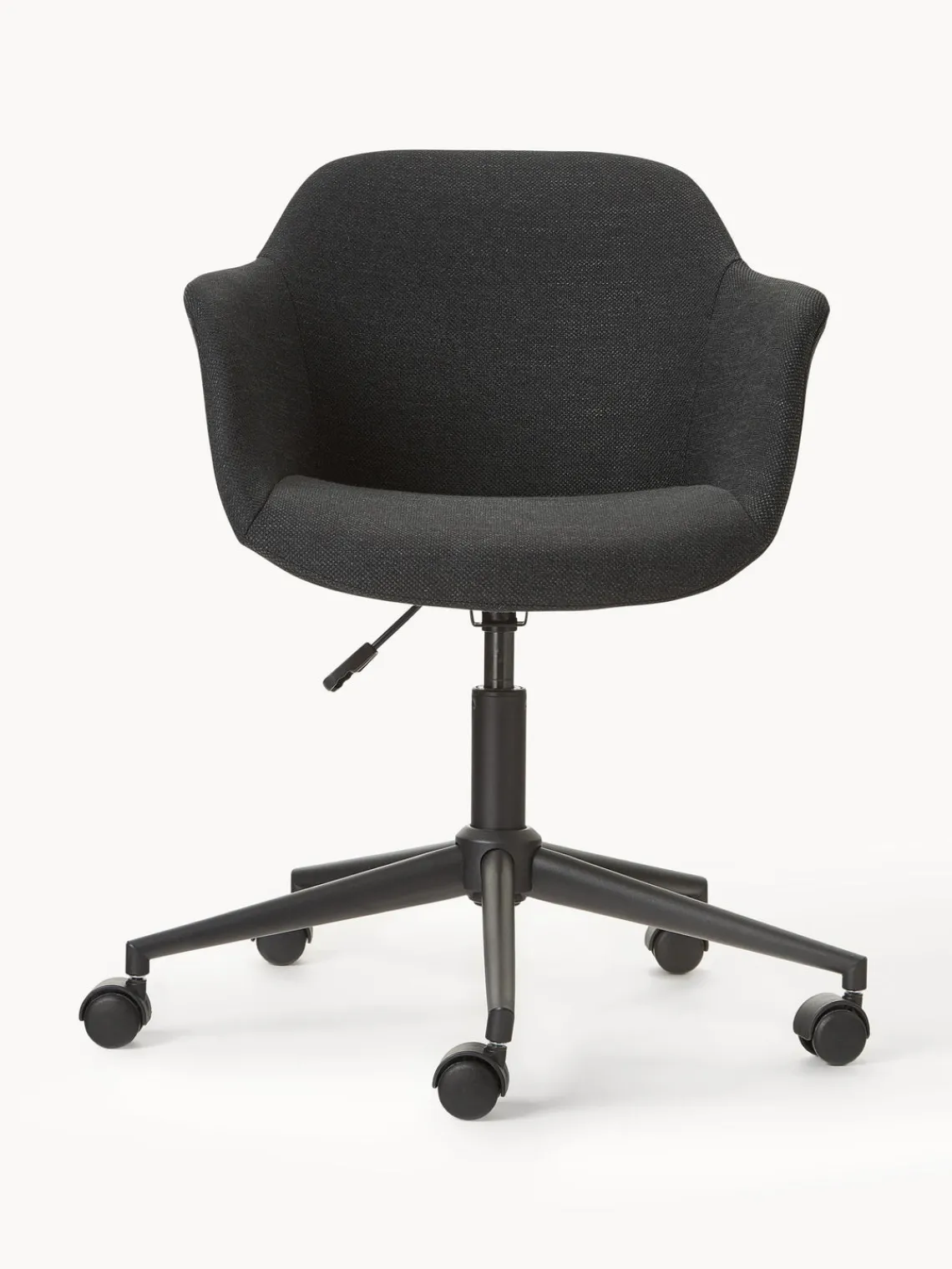 Sillas De Escritorio|Sillas De Escritorio>Westwing Collection Silla de escritorio tapizada con asiento estrecho Fiji Tejido negro