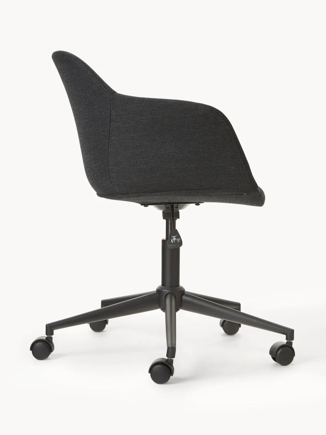 Sillas De Escritorio|Sillas De Escritorio>Westwing Collection Silla de escritorio tapizada con asiento estrecho Fiji Tejido negro