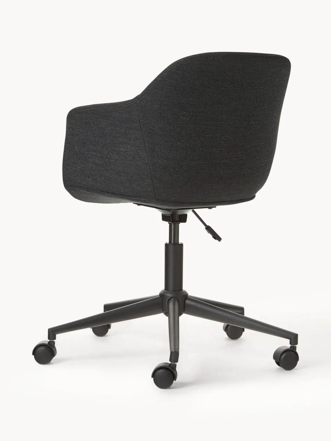Sillas De Escritorio|Sillas De Escritorio>Westwing Collection Silla de escritorio tapizada con asiento estrecho Fiji Tejido negro