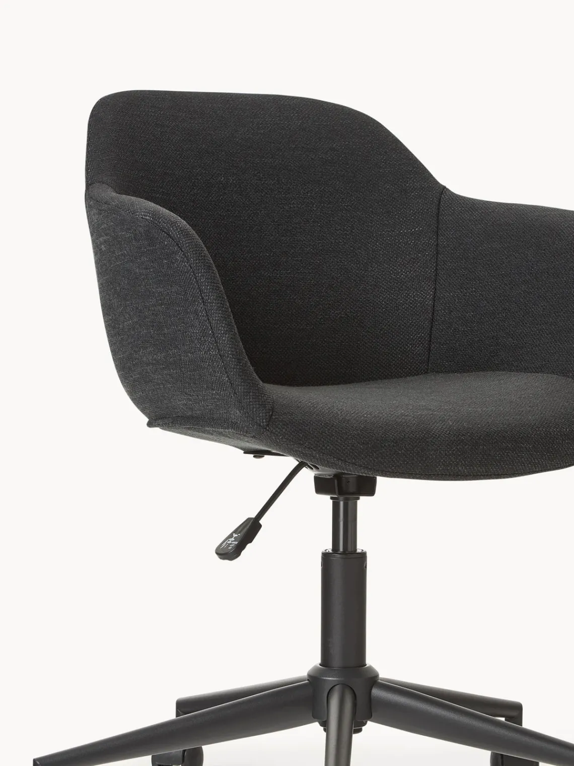Sillas De Escritorio|Sillas De Escritorio>Westwing Collection Silla de escritorio tapizada con asiento estrecho Fiji Tejido negro