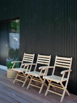 Sillas De Jardín|Sillas De Jardí­N>Cinas Silla de jardín de brazos de teca York, plegable