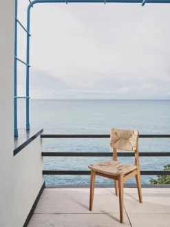 Sale Silla de jardín de madera de teca con asiento y respaldo tejidos C-Chair Sillas De Jardín|Sillas De Jardí­N