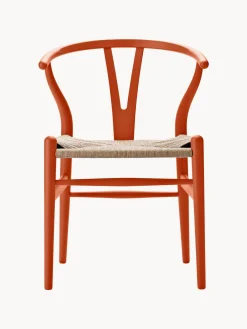 Sillas De Madera|Sillas>Carl Hansen & Søn Silla de madera con asiento tejido a mano CH24 Wishbone Chair Madera de haya pintada en terracota, beige