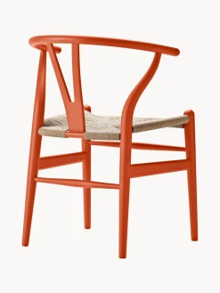 Sillas De Madera|Sillas>Carl Hansen & Søn Silla de madera con asiento tejido a mano CH24 Wishbone Chair Madera de haya pintada en terracota, beige
