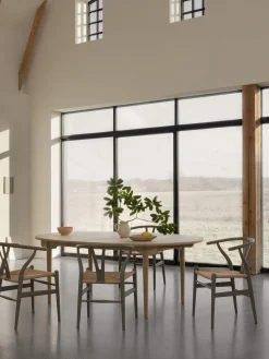 New Silla de madera con asiento tejido a mano CH24 Sillas