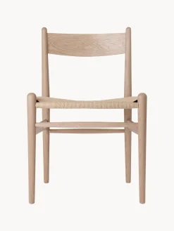 Sillas>Carl Hansen & Søn Silla de madera con asiento tejido a mano CH36 Madera de haya pintada en terracota, beige