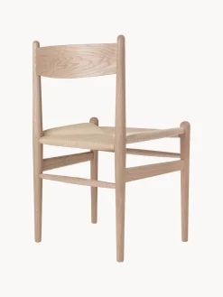 Sillas>Carl Hansen & Søn Silla de madera con asiento tejido a mano CH36 Madera de haya pintada en terracota, beige