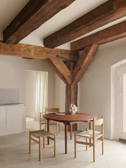 Sale Silla de madera con asiento tejido a mano CH36 Pufs Y Otomanos|Pufs Y Otomanos