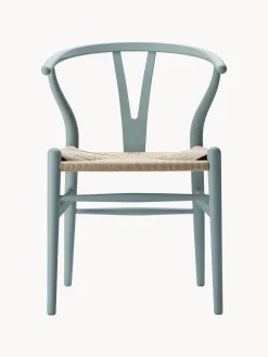 Sillas De Madera|Sillas>Carl Hansen & Søn Silla de madera con asiento tejido a mano CH24 Madera de haya pintada en azul claro, beige