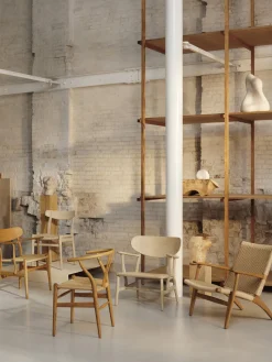 Sillas De Madera|Sillas Con Reposabrazos>Carl Hansen & Søn Silla de madera con asiento tejido a mano y reposabrazos CH36 Madera de roble barnizada, beige claro