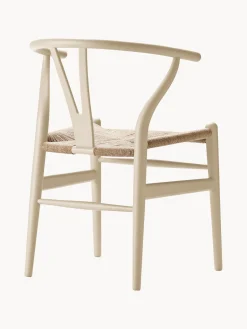 Sillas></noscript>Carl Hansen & Søn Silla de madera con asiento tejido a mano CH24 Madera de haya pintada en beige claro, beige