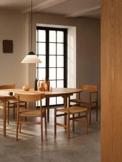 Sillas De Madera|Sillas>Carl Hansen & Søn Silla de madera con asiento tejido a mano CH23 Madera de roble barnizada, beige claro