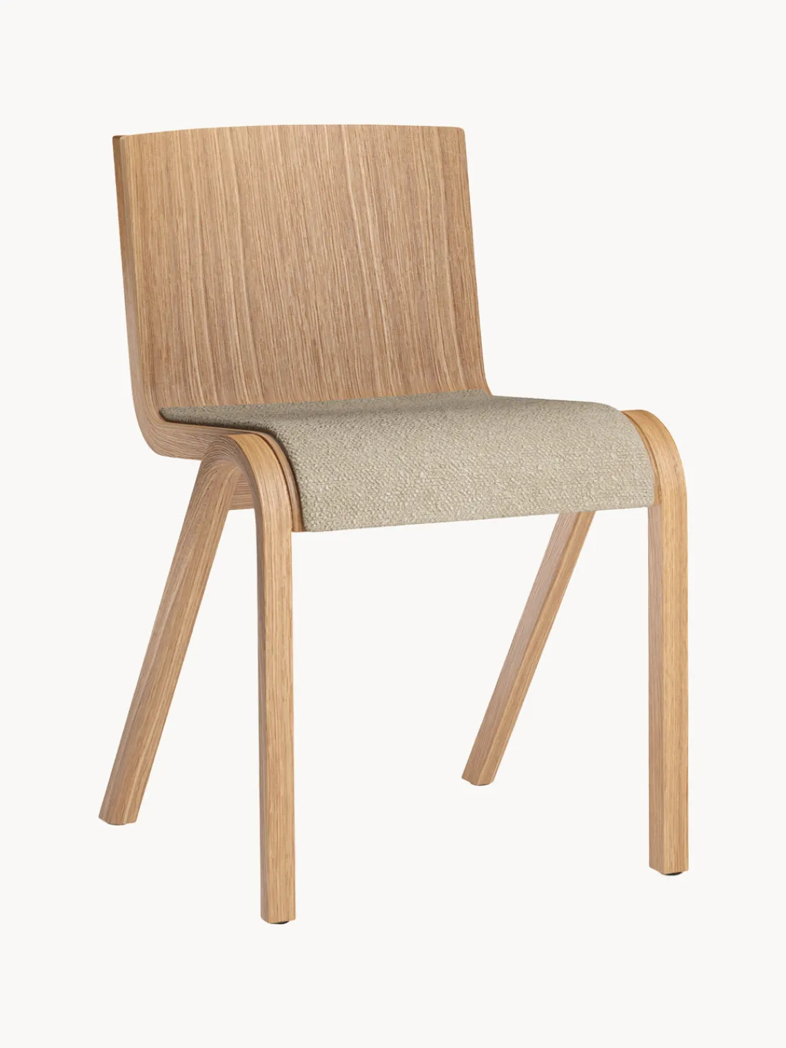 Sillas>Audo Copenhagen Silla de madera con asiento acolchado Ready Madera clara, beige