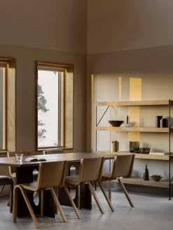 Sillas>Audo Copenhagen Silla de madera con asiento acolchado Ready Madera clara, beige