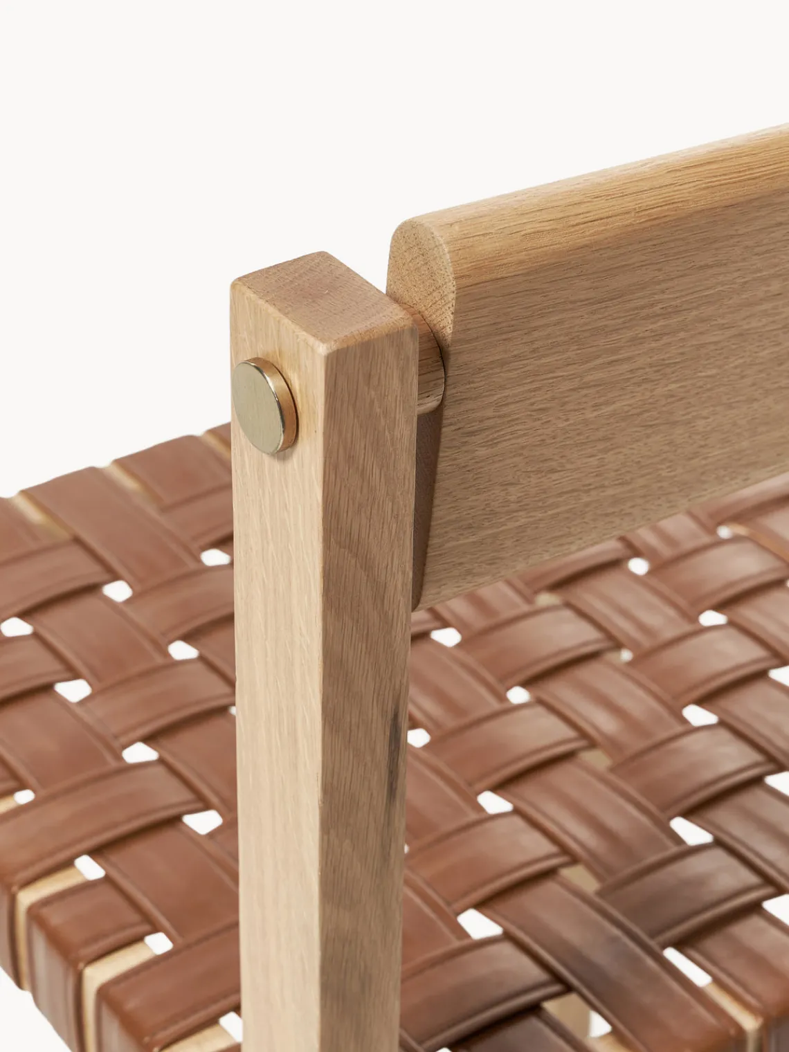 Sillas>Westwing Collection Silla de madera con asiento de cuero Liza Cuero marrón, madera de roble