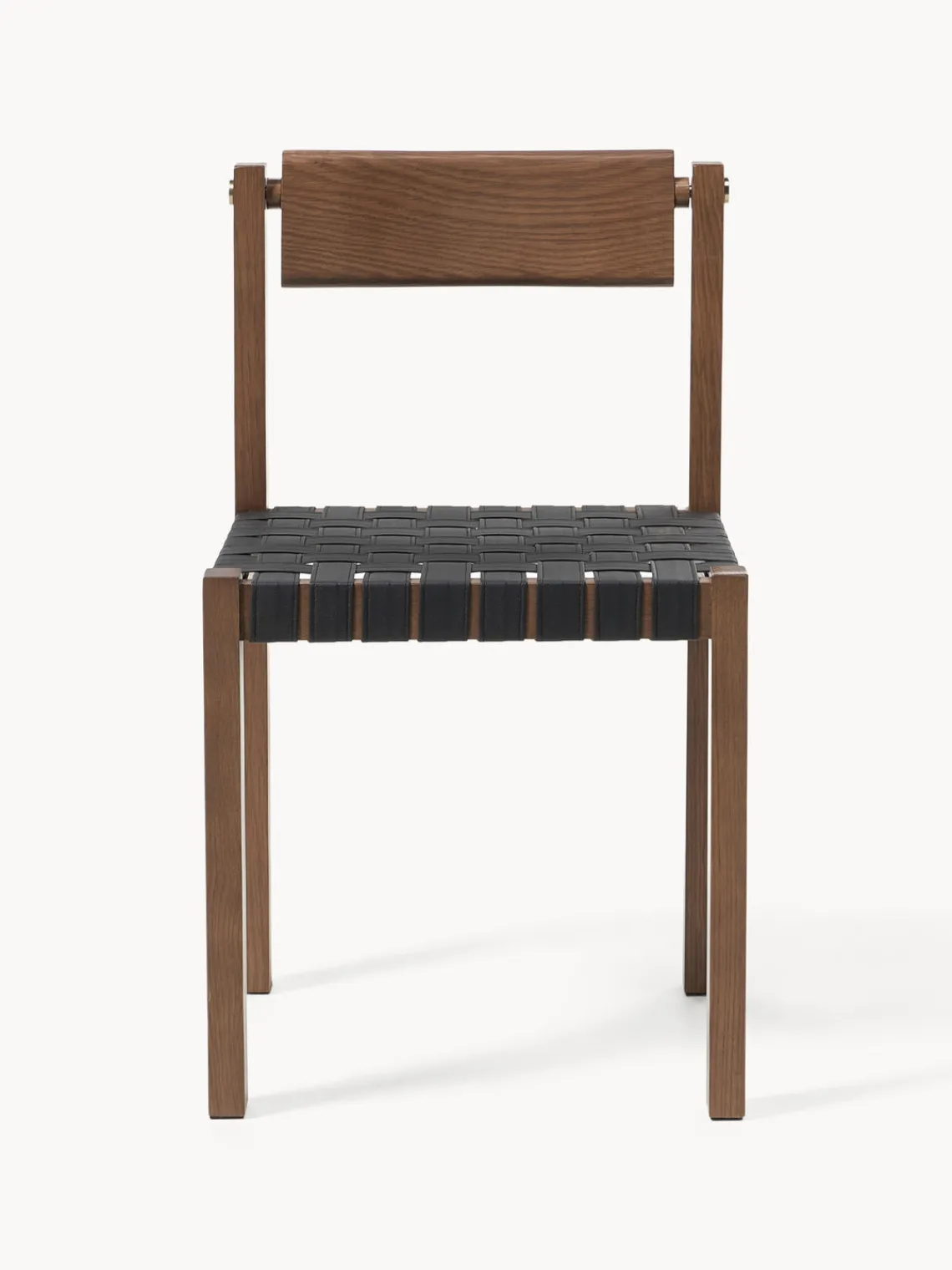 Discount Silla de madera con asiento de cuero Liza Sillas