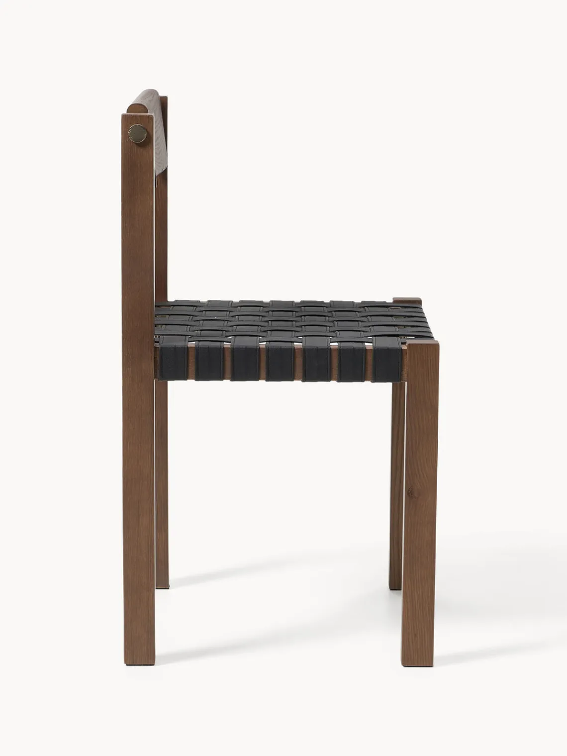 Discount Silla de madera con asiento de cuero Liza Sillas